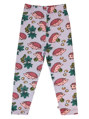 Småfolk Legginsy "Hedgehog" w kolorze fioletowym ze wzorem rozmiar: 98/104