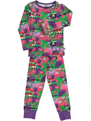 Småfolk Piżama w kolorze różowo-zielonym rozmiar: 122/128