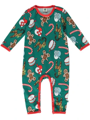 Småfolk Rampers w kolorze zielono-czerwonym rozmiar: 98