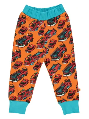 Småfolk Spodnie dresowe "Firetruck" w kolorze pomarańczowym rozmiar: 134/140