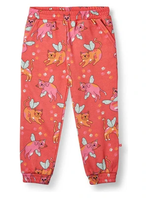 Småfolk Spodnie dresowe w kolorze czerwonym ze wzorem rozmiar: 122/128