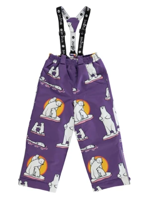 Småfolk Spodnie narciarskie "Polar bears" w kolorze fioletowym rozmiar: 146/152