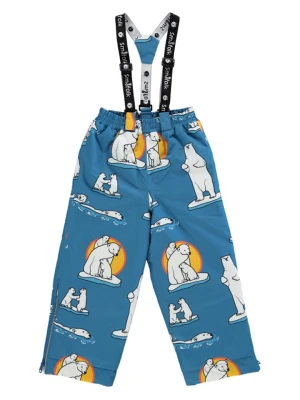 Småfolk Spodnie narciarskie "Polar bears" w kolorze niebieskim rozmiar: 98/104