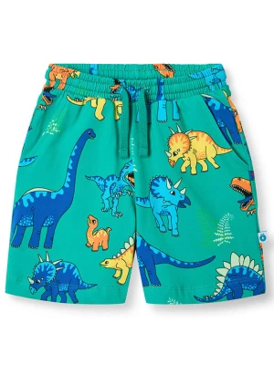 Småfolk Szorty "Dinosaurs" w kolorze turkusowym ze wzorem rozmiar: 98/104