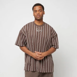 Karl Kani Small Signature Boxy Heavy Jersey Pinstripe Tee mężczyźni T-Shirty i Polo brązowy rozmiar Odzież
