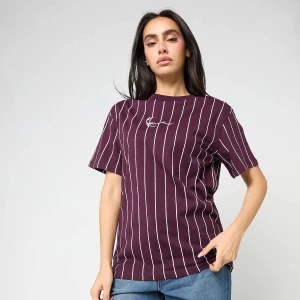 Small Signature Essential Pinstripe OS Tee Karl Kani czerwony