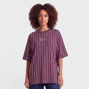 Small Signature Essential Pinstripe OS Tee Karl Kani fioletowy