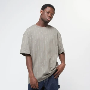 Karl Kani Small Signature Logo Pinstripe mężczyźni T-Shirty i Polo szary rozmiar Odzież
