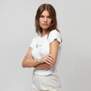 Karl Kani Small Signature Rib Tee white kobiety T-Shirty i Polo czarny rozmiar Odzież