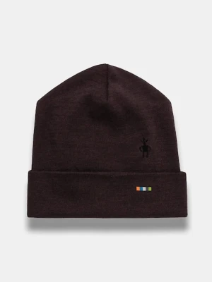 Smartwool czapka dwustronna Thermal Merino Reversible kolor brązowy z cienkiej dzianiny wełniana SW0SW956