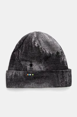 Smartwool czapka dwustronna Thermal Merino Reversible kolor szary z cienkiej dzianiny wełniana