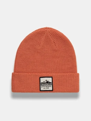 Smartwool czapka wełniana kolor pomarańczowy z grubej dzianiny wełniana