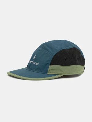 Smartwool czapka z daszkiem z domieszką wełny kolor niebieski wzorzysta SW002781