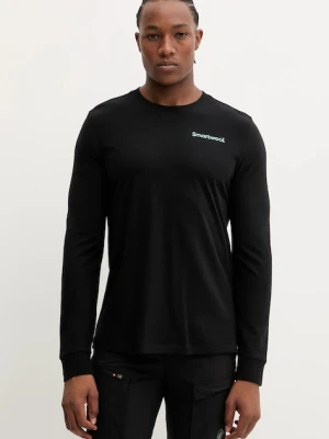 Smartwool longsleeve sportowy kolor czarny z nadrukiem SW003018