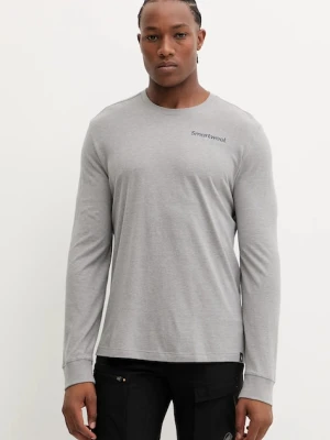 Smartwool longsleeve sportowy kolor szary z nadrukiem SW003018