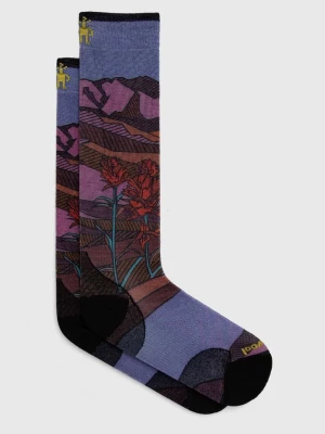 Smartwool skarpety narciarskie Ski Zero Cushion Floral Field Print OTC fioletowy