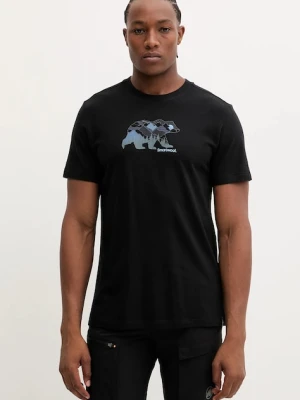 Smartwool t-shirt sportowy męski kolor czarny z nadrukiem SW002777