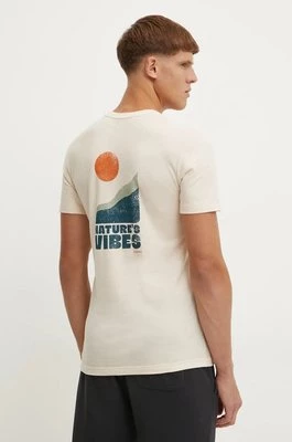 Smartwool t-shirt sportowy Natures Vibes kolor beżowy z nadrukiem SW002371