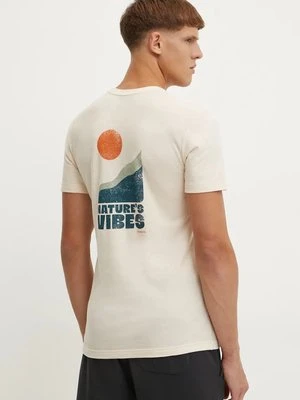 Smartwool t-shirt sportowy Natures Vibes kolor beżowy z nadrukiem SW002371