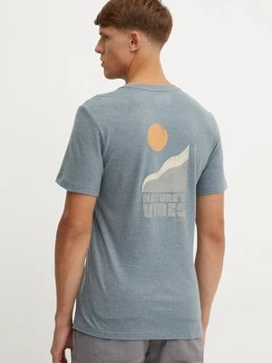 Smartwool t-shirt sportowy Natures Vibes kolor niebieski z nadrukiem SW002371