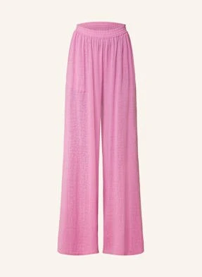 Sminfinity Spodnie Marlena Z Dodatkiem Lnu pink