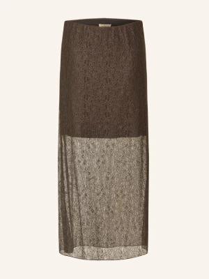 Smith & Soul Spódnica Z Koronki braun CIEMNOBRĄZOWY