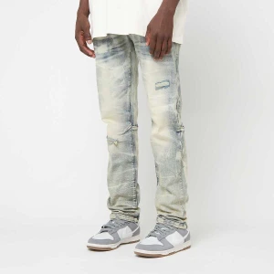 Smoke Rise Crystal Effect Washed Jeans mężczyźni Spodnie dżinsowe niebieski rozmiar Odzież