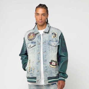 Smoke Rise Magnificence Denim Varsity Jacket mężczyźni Kurtki preppy niebieski rozmiar Odzież