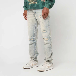 Smoke Rise Wave Effect Jeans mężczyźni Spodnie dżinsowe niebieski rozmiar Odzież
