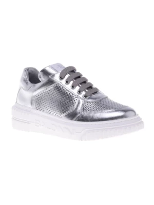 Sneaker in silver nappa leather Baldinini