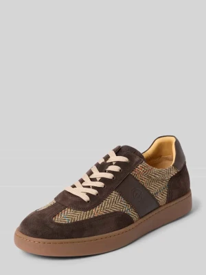 Sneaker ze skóry z gumową podeszwą model 'UROS' Carl Gross Ciemnobrązowy