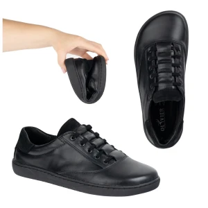 Sneakersy barefoot damskie Maja Olivier – anatomiczne buty skórzane czarne różowe