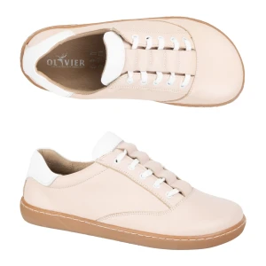Sneakersy barefoot damskie Maja Olivier – anatomiczne buty skórzane pudrowy róż różowe