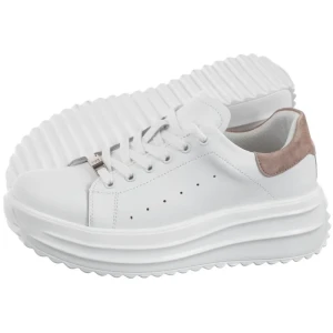 Sneakersy Białe DP6739/25 WH BE (FO149-a) Filippo