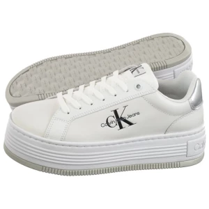 Sneakersy Bold Platf Low Lace Lth Ml Mtl Bright White/Silver YW0YW01516 0K9 (CK506-b) Calvin Klein
