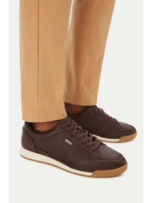 Sneakersy BOSS Nitan 50568493 Brązowy ciemny