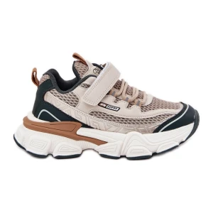 Sneakersy Buty Sportowe Dziecięce Na Rzep Beżowe beżowy
