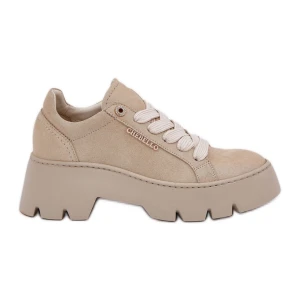 Sneakersy Buty Sportowe Na Platformie CheBello 4632 Złote złoty