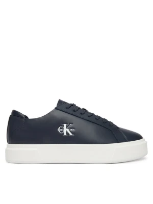 Sneakersy Calvin Klein Basket Cupsole Laceup Lth Ml YM0YM01460 Granatowy