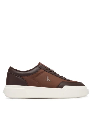 Sneakersy Calvin Klein Chunky Cups Laceup Ox Mix Mat HM0HM02326 Brązowy