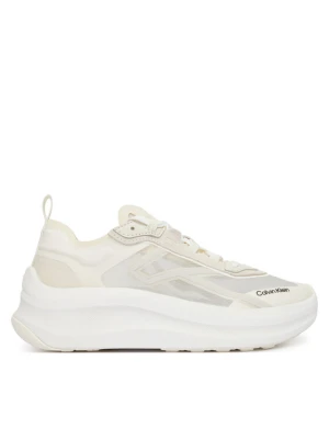 Sneakersy Calvin Klein Chunky Run Ckstripe Lup Rip HW0HW03005 05Z Écru Kremowy