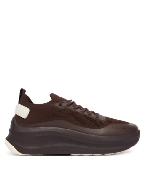 Sneakersy Calvin Klein Chunky Runner Lace Up Sock Knit YW0YW02033 Brązowy