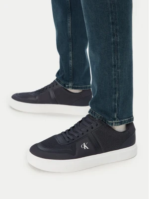 Sneakersy Calvin Klein Classic Cups Laceup Knit HM0HM02130 Granatowy