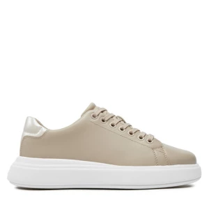 Sneakersy Calvin Klein Cupsole Lace Up Leather HW0HW01987 Beżowy