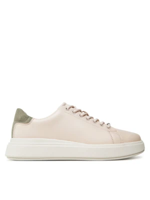 Sneakersy Calvin Klein Cupsole Lace Up Lth HW0HW02540 Beżowy