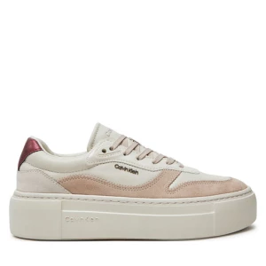 Sneakersy Calvin Klein Ff Cupsole Lace Up W/Ml Mix M HW0HW02125 Beżowy