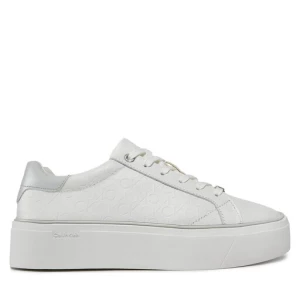 Sneakersy Calvin Klein Flatform C Lace Up - Mono Mix HW0HW01870 White/Pearl Grey 0K9