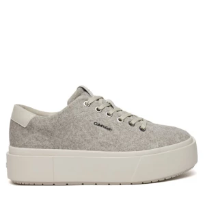 Sneakersy Calvin Klein Flatform Cup Lace Up W/Ml Felt HW0HW02325 Szary