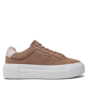 Sneakersy Calvin Klein Flatform Cup Lace Up W/Ml HW0HW02282 Brązowy