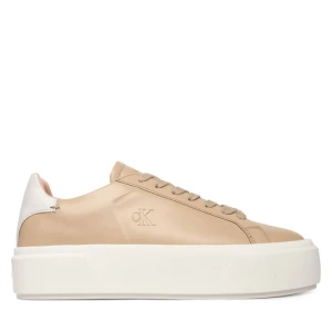 Sneakersy Calvin Klein Flatform Lace Up Lth YW0YW01928 Beżowy